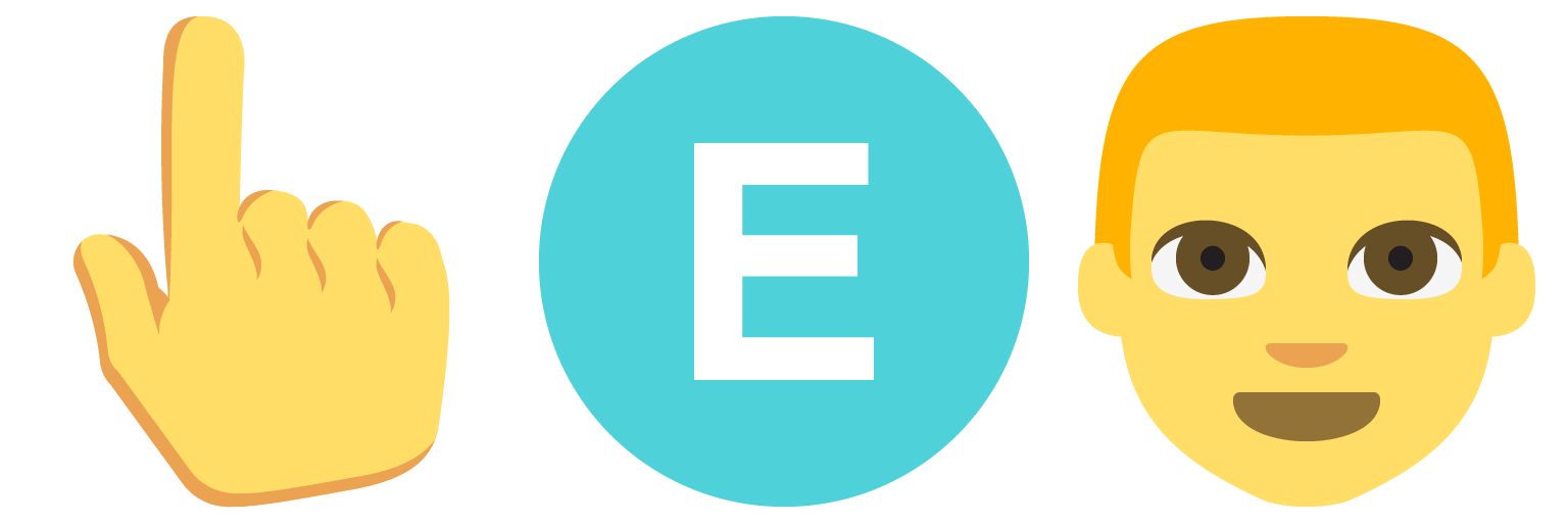 point up 2, regional indicator e, man