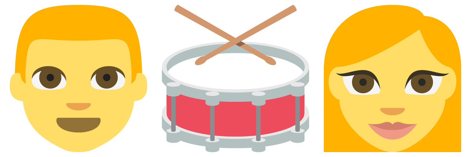man, drum, woman