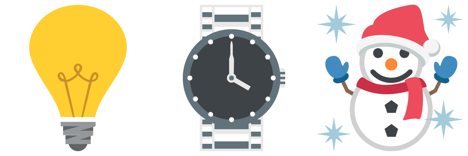 bulb, watch, snowman2